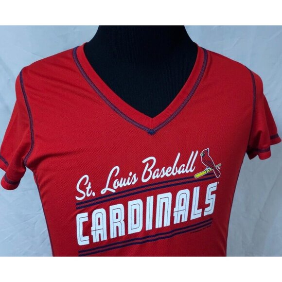 St Louis Cardinals MLB Genuine Merchandise TX3 Cool Large Red V-Neck Jersey Top - Picture 4 of 13